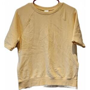 H&M Short Sleeve Sweatshirt Womens Oversized XS Butter Yellow